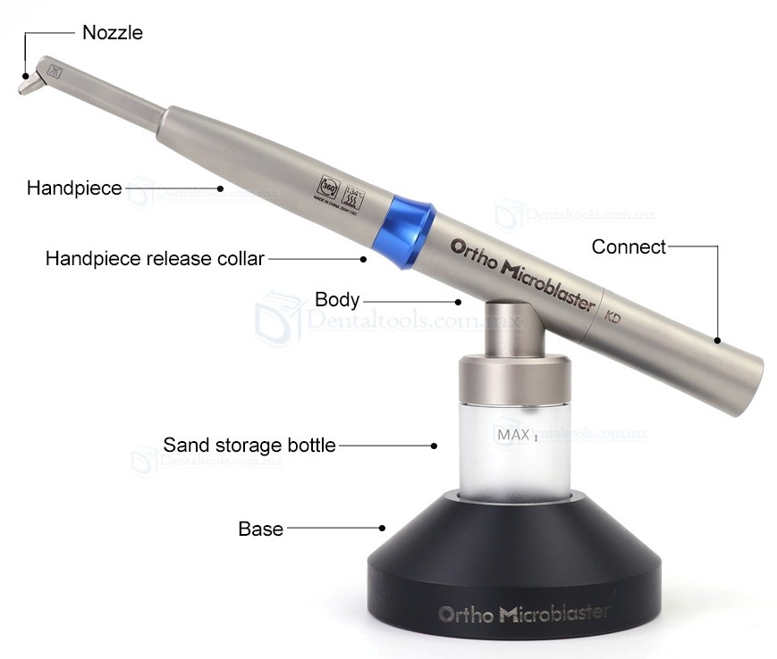 Microarenador intraoral de &oacute;xido de aluminio compatible con acople KaVo